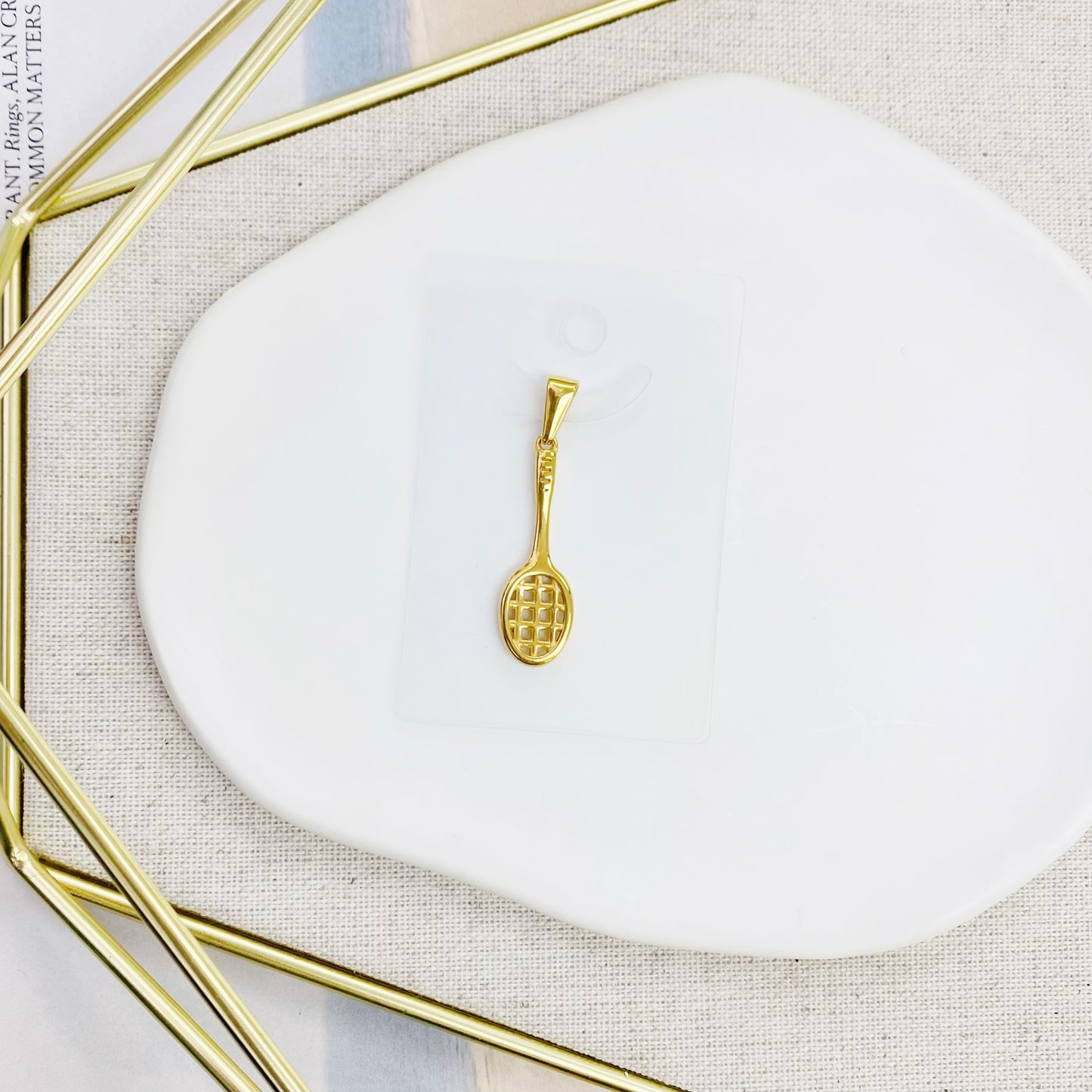 8P-066G GD RACKET PENDANT