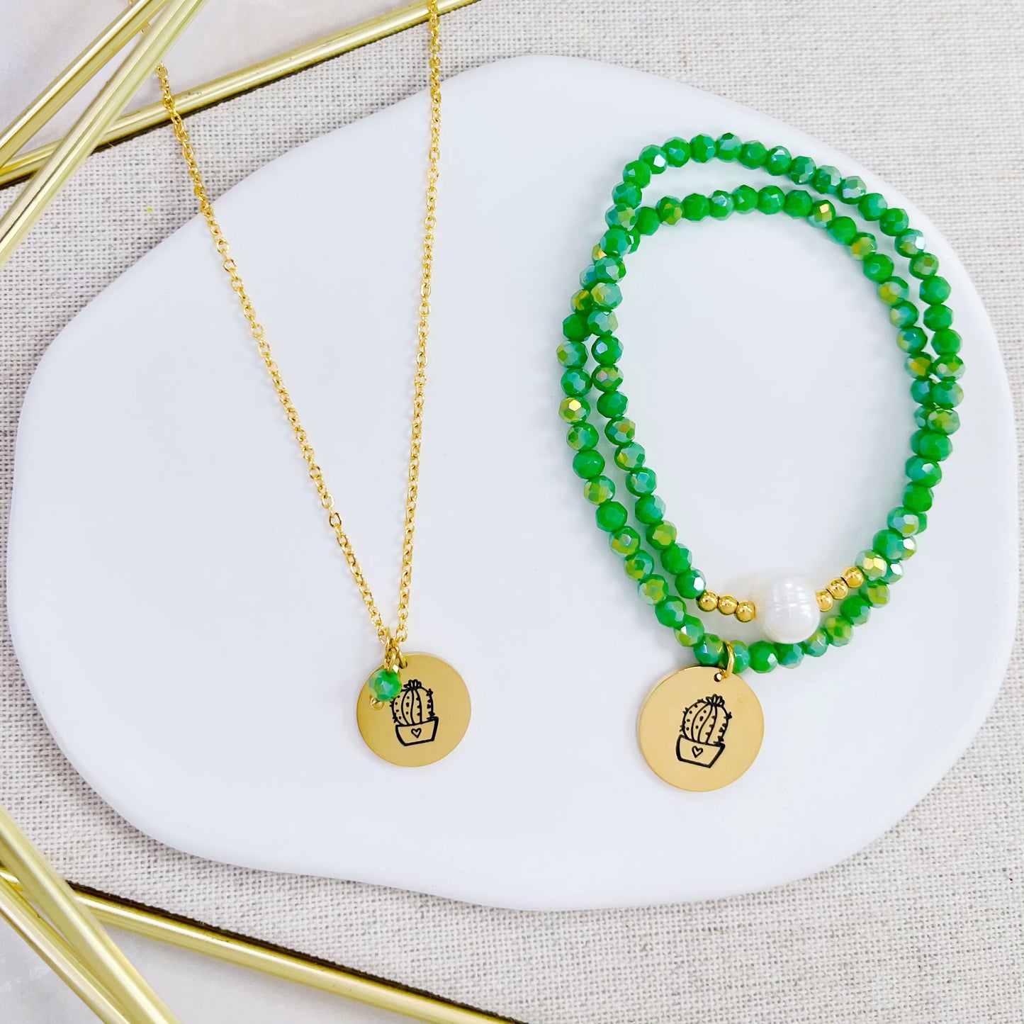 4B-3246BG GD GR CACTUS BR SET