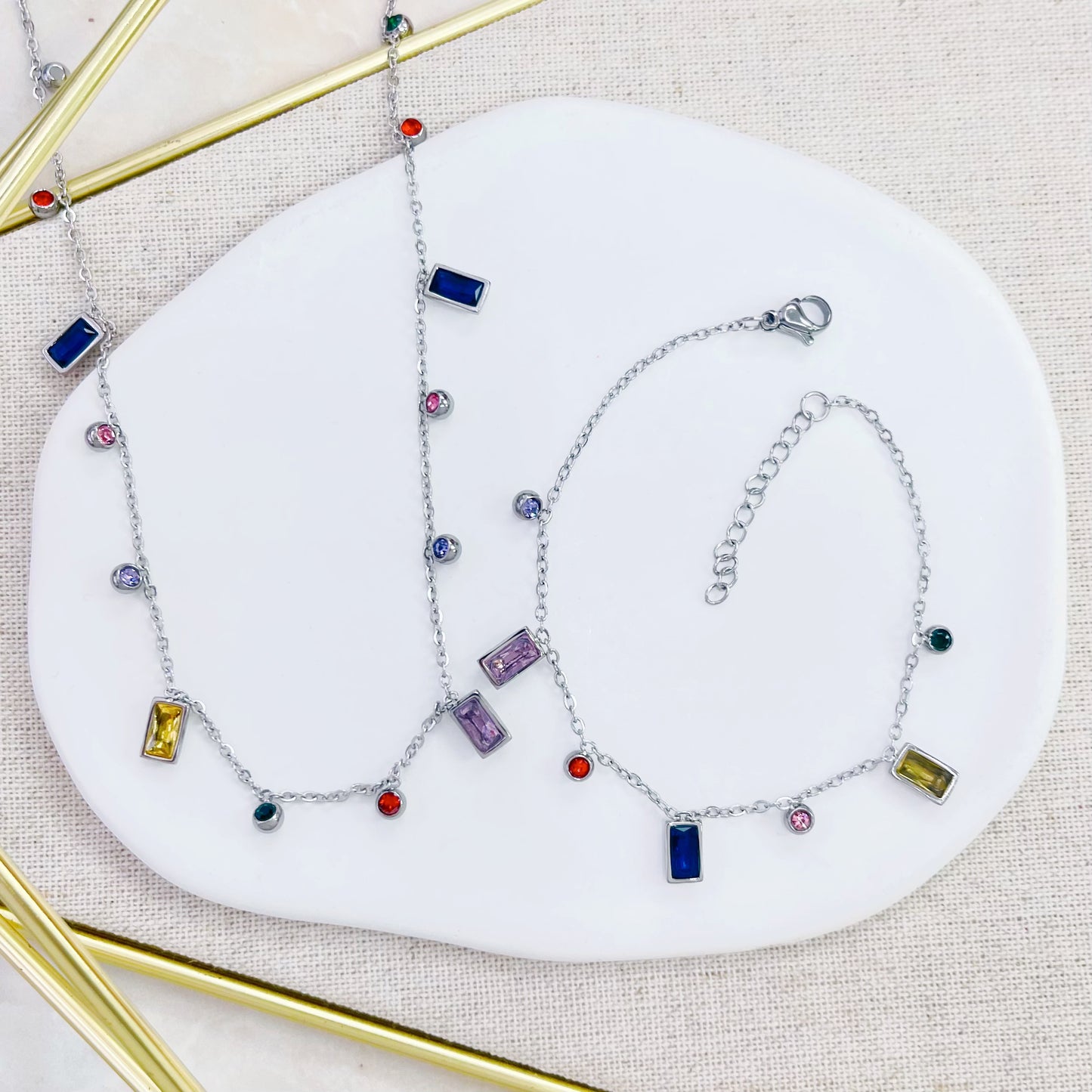 121B-117-7.5 SLV MULTI STONE B