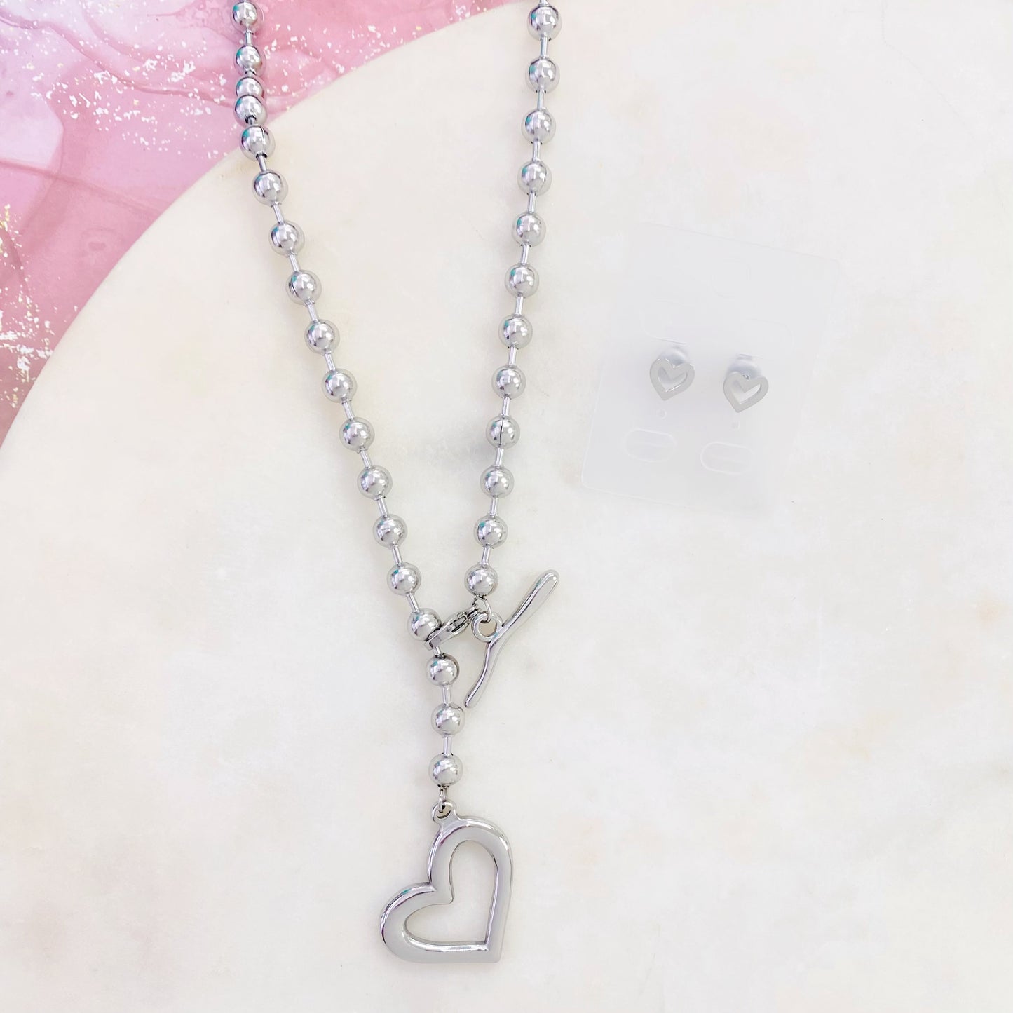 219N-002 HEART BALL CHAIN NK
