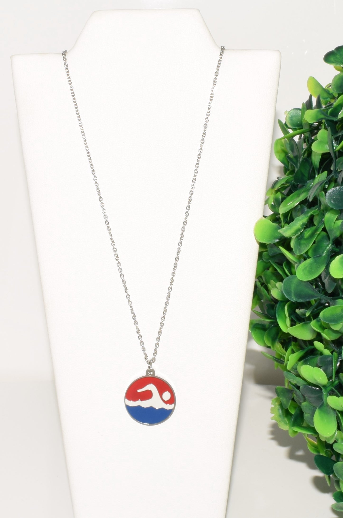 4N-2646-18 SLV SWIM NECKLACE