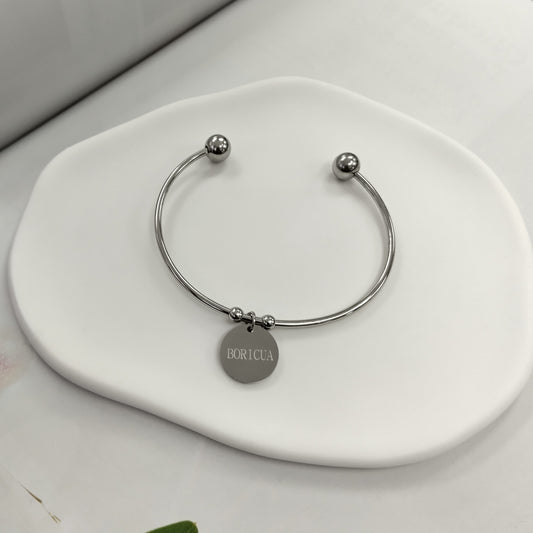 4B-3723 SLV BORICUA BANGLE BR