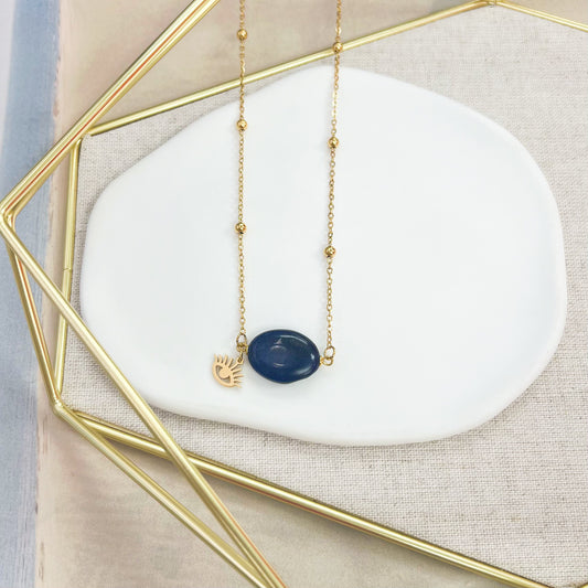10N-1058G-18 GD BLUE BEAD NK SALE