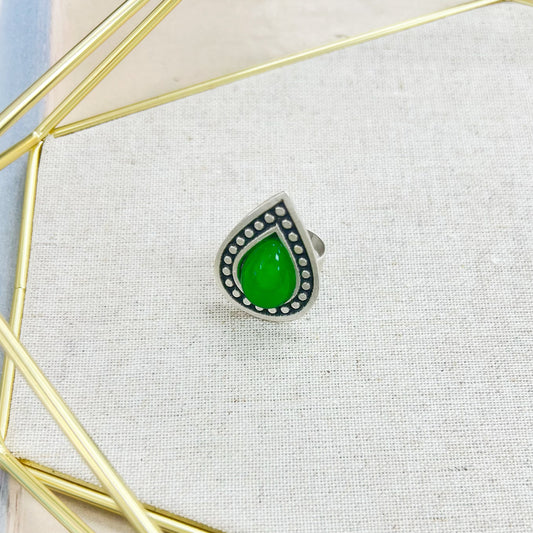 T6R-023 SLV GREEN DROP RI