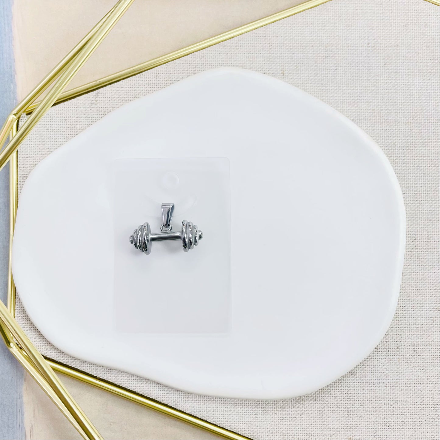 8P-113 SLV DUMBELL PENDANT