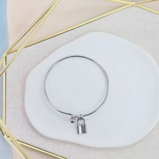 160B-048 SLV LOCK  BANGLE