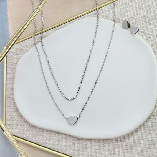 100S-118 SLV 2 LYR HEART SET