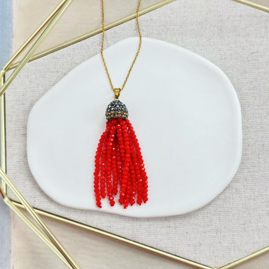 107N-018DG RED CRYST TASS NECK