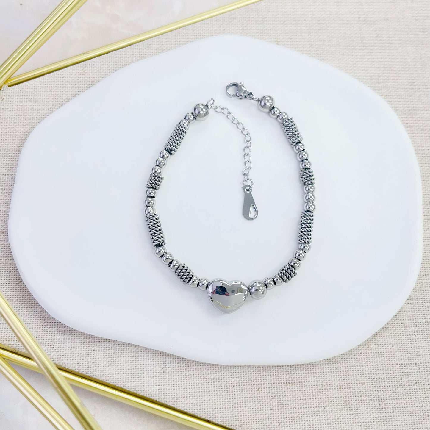 178B-011 SLV HEART BALL BR