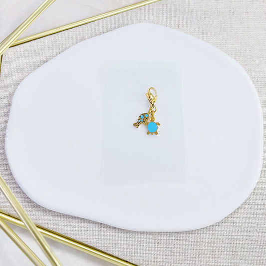 100P-413G SM FISH TURTLE CHARM