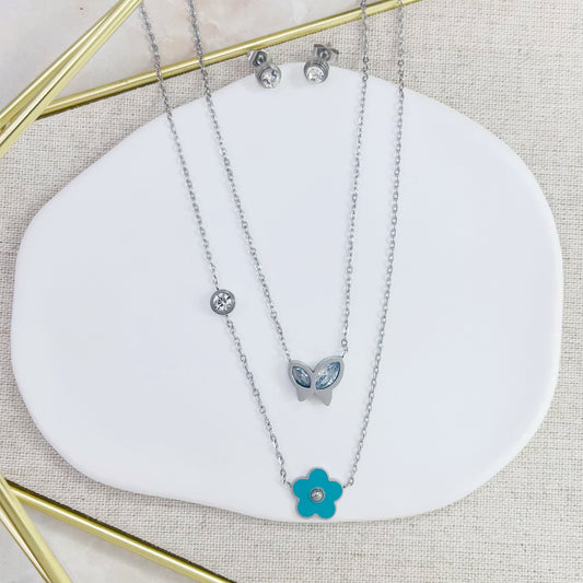 100S-338 BLUE FLOWER SET