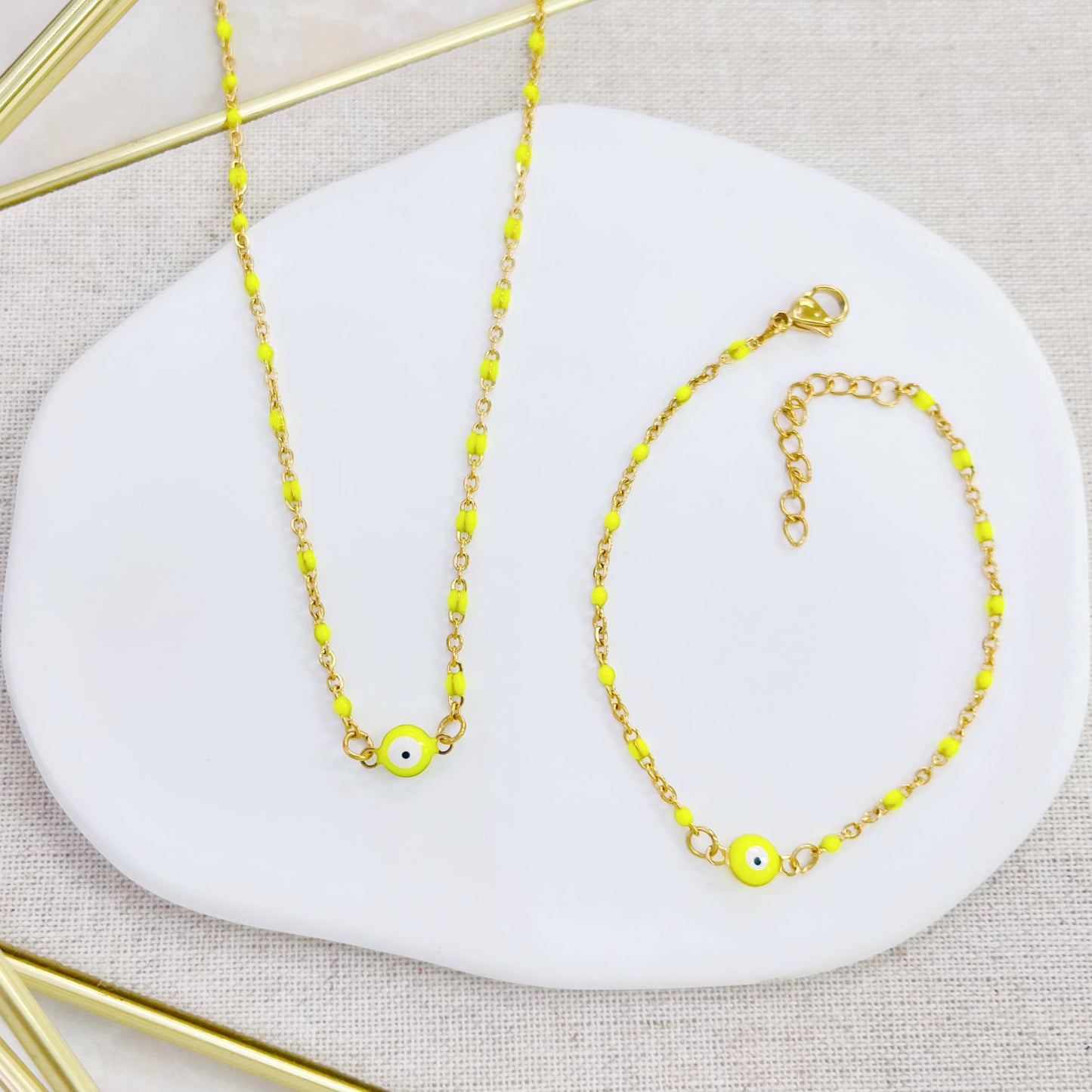 14ST-282CG EYE YELLOW BEAD BR SALE
