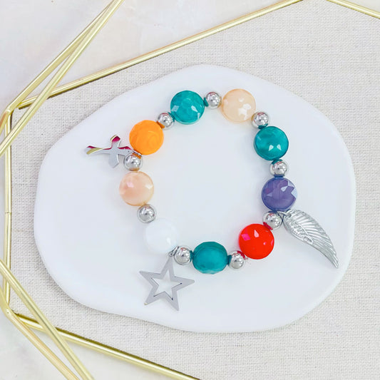 100B-757 MULTI CRYS CHARMS BR