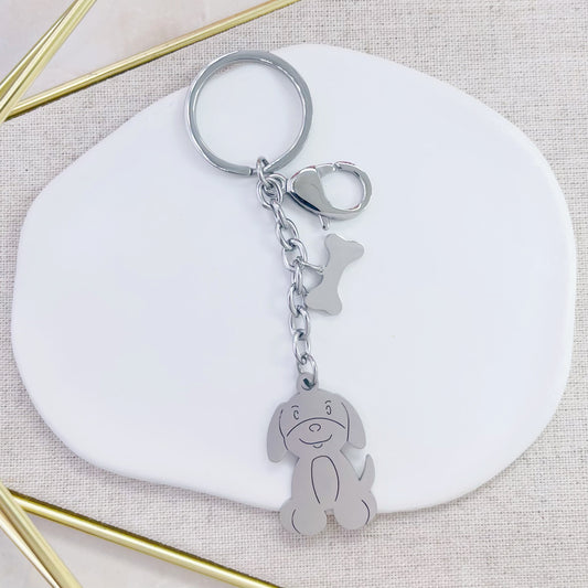 110K-007 SLV DOG KEYCHAIN