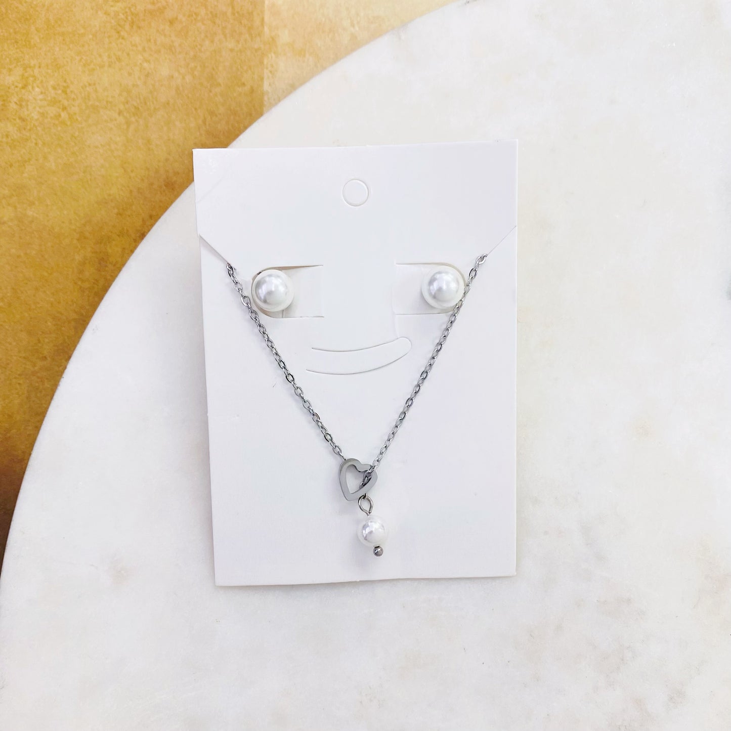 100S-324 SLV HEART PEARL