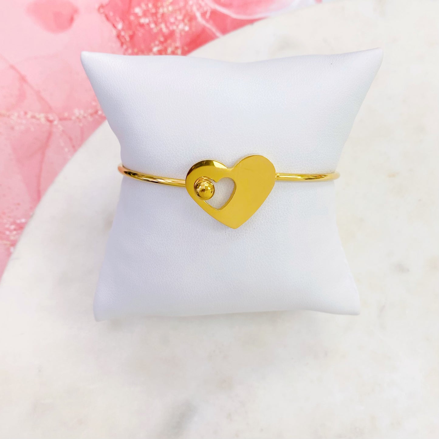 4B-4422G HEART BANGLE