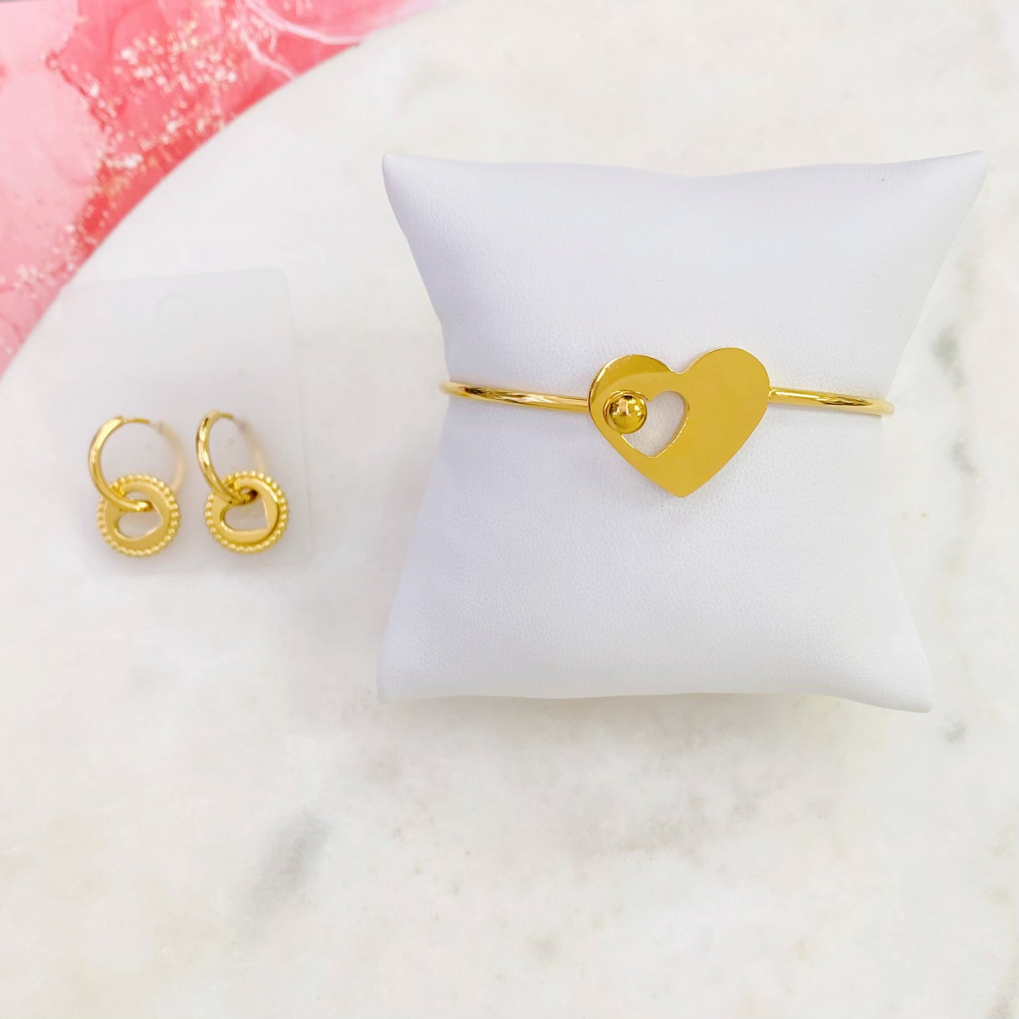 4B-4422G HEART BANGLE
