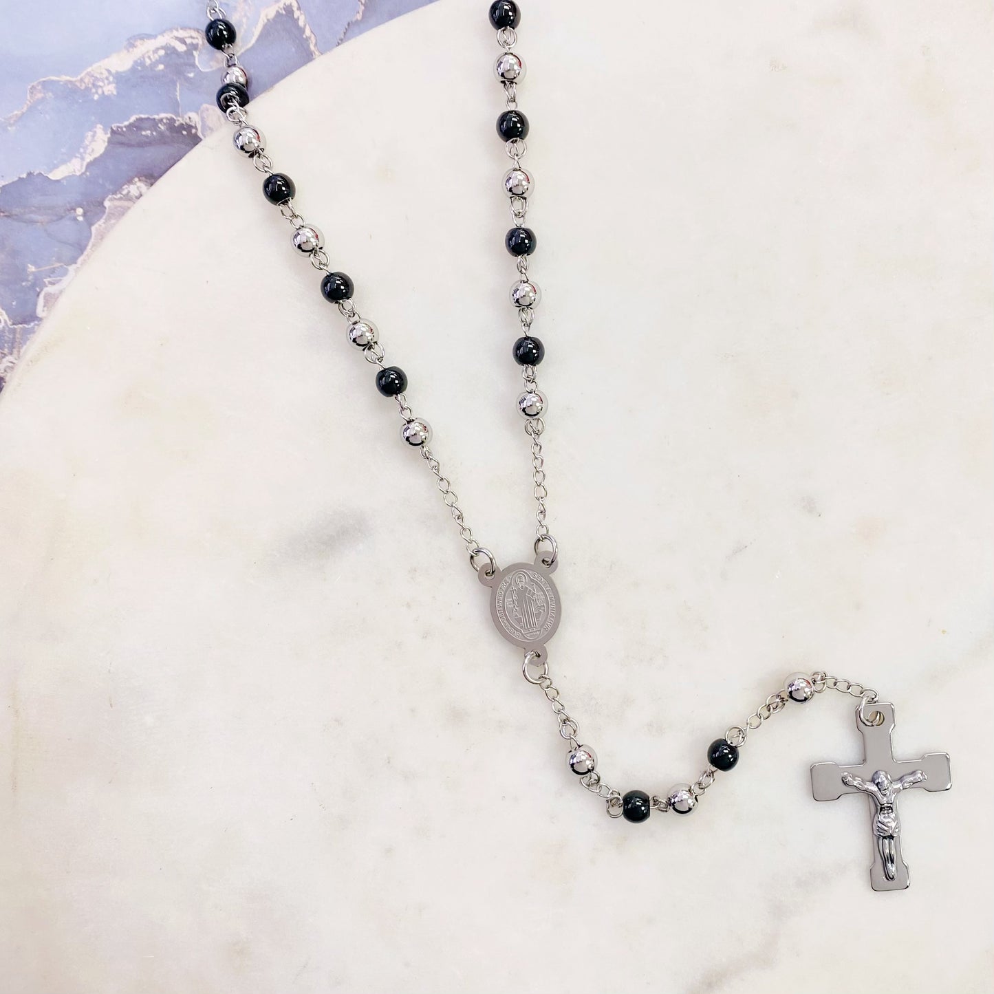 167N-098SBK S/BLK ROSARY