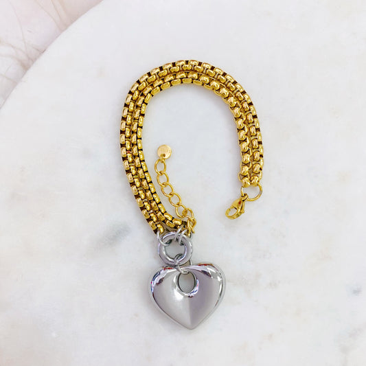 4B-4804SG 2T BOLD HEART BR