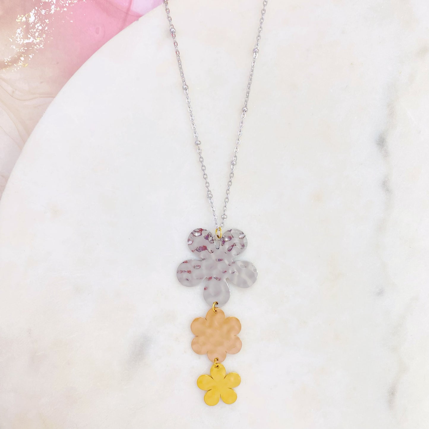 100N-903T 3T FLOWER NECKLACE