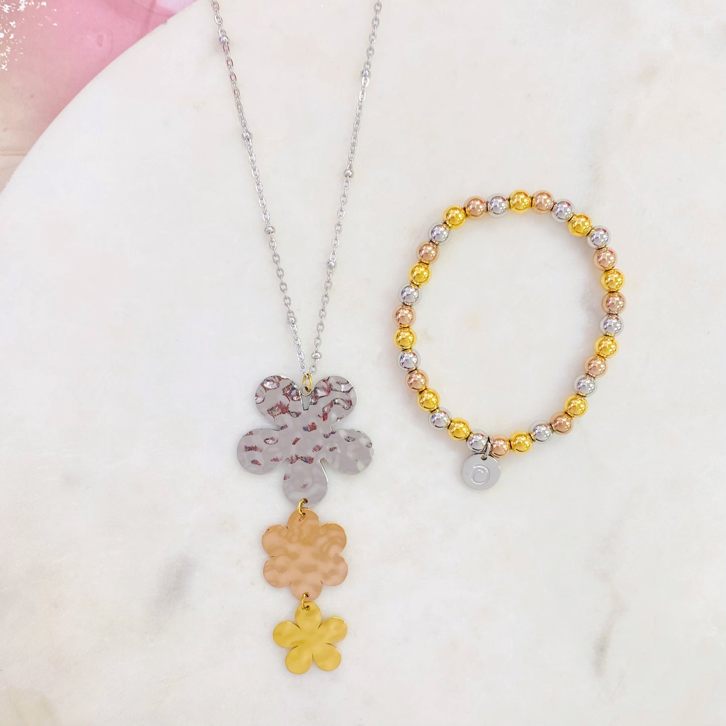 100N-903T 3T FLOWER NECKLACE