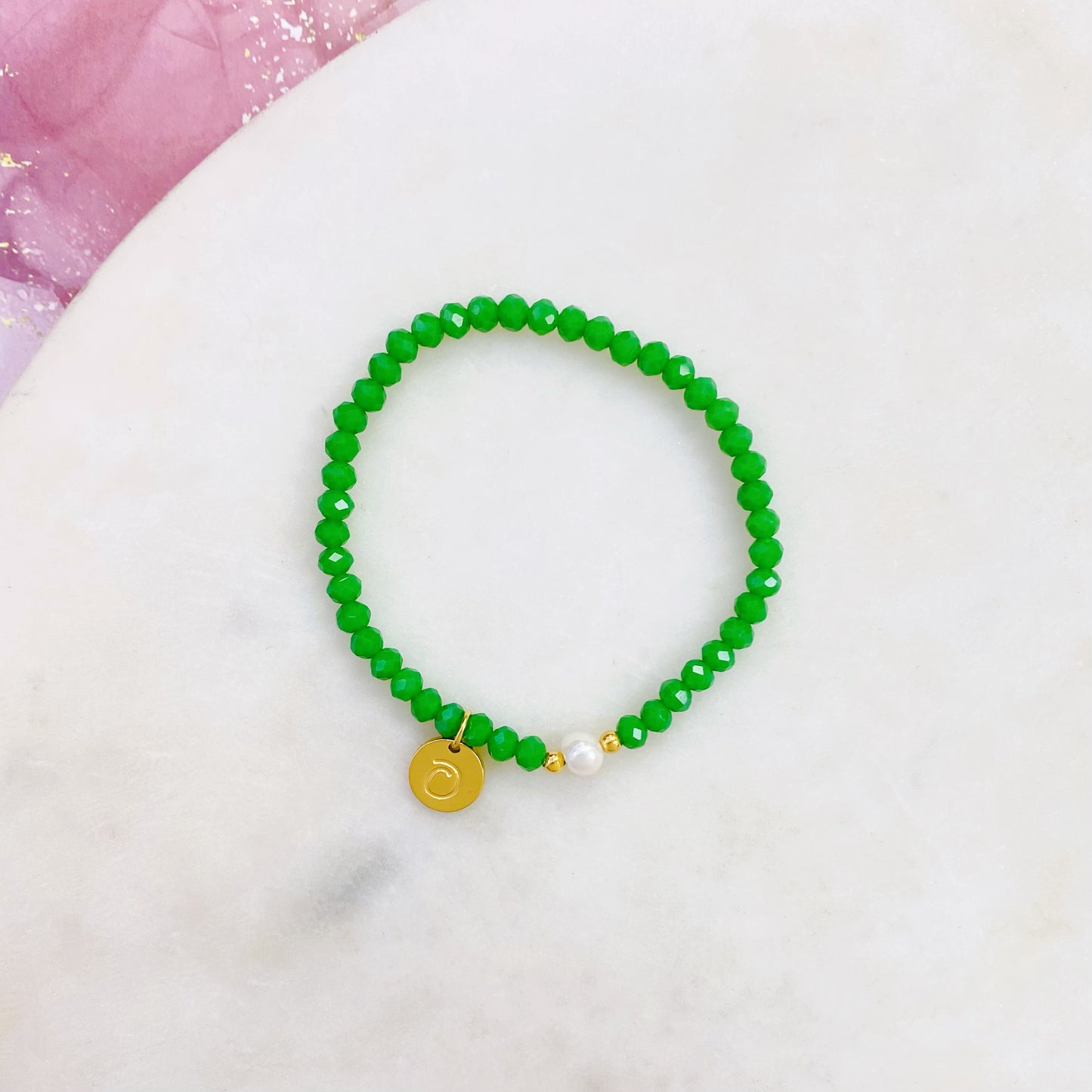 4B-4879BG GREEN CRYST BR