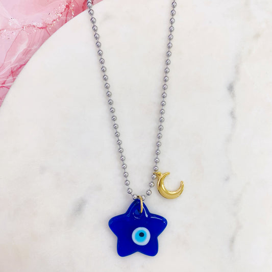 4N-4795SG-28 EVIL EYE STAR NK