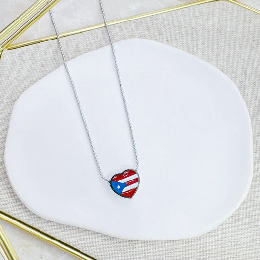 HEART FLAG SLV NK