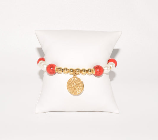 180B-019G GD PEARL RED TREE BR