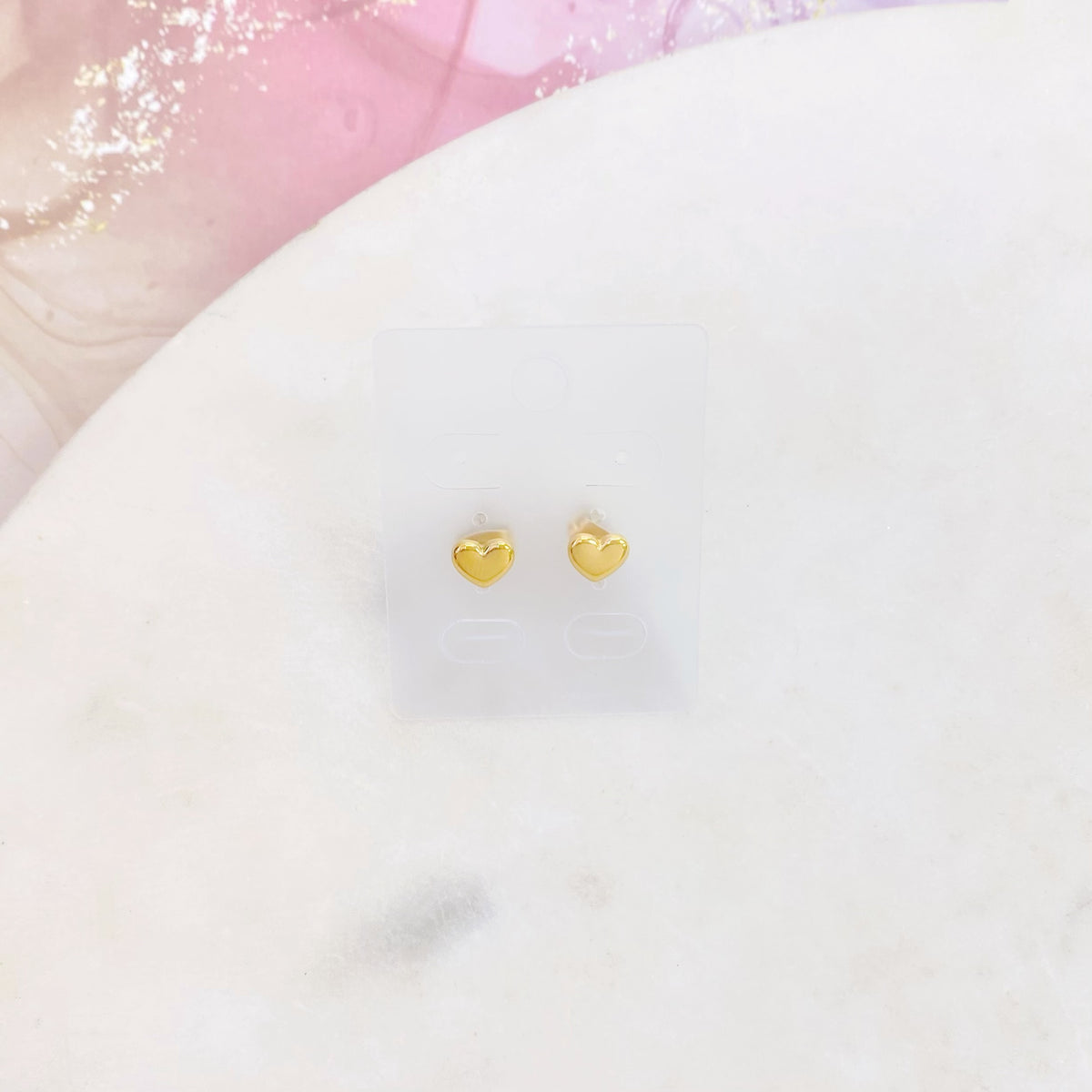 11E-373G PUFF HEART STUD