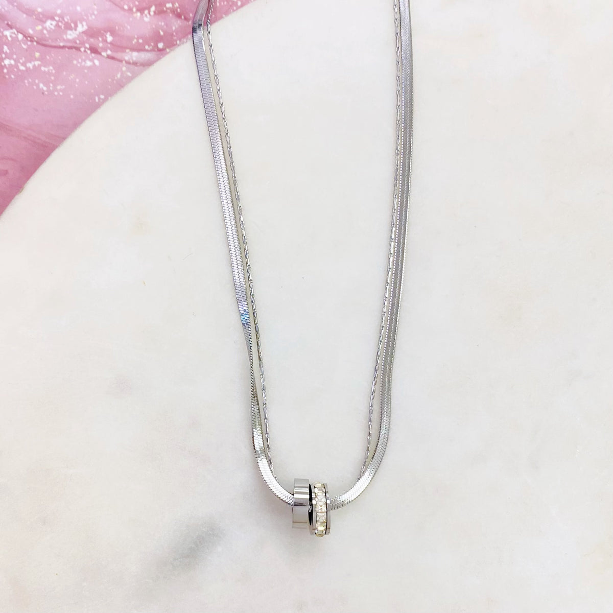 121N-055-18 SLV ONE BEAD NK SALE