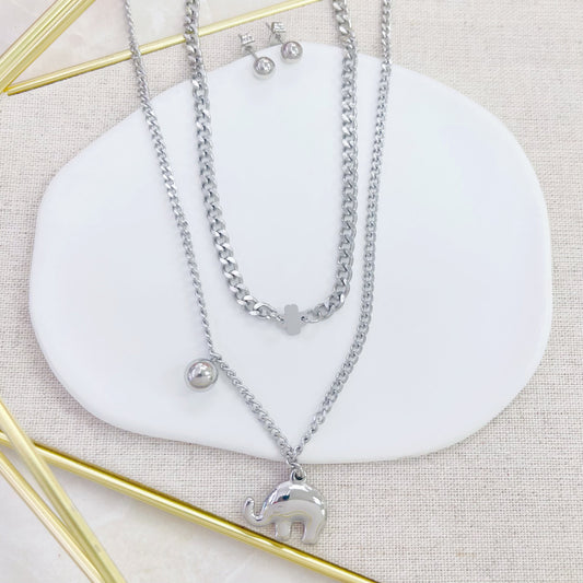 104S-062 SLV ELEPHANT SET